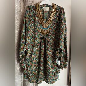 3.1 Phillip Lim silk floral embellished beaded kaftan dress Size US 0